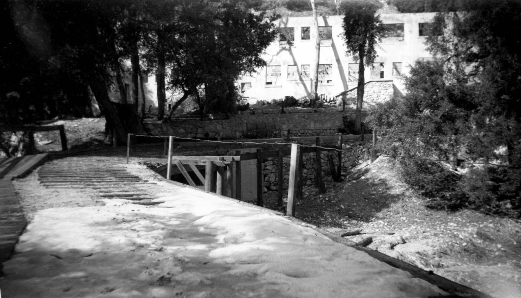 The ruins of the Alpine Tavern, photographed by Alan Weeks on February 22, 1949. 