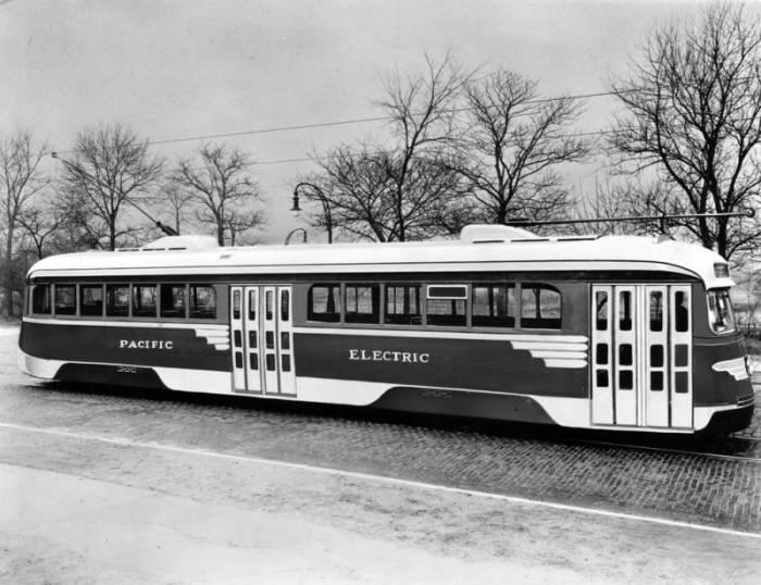 This is a rendering of what the cars were going to like. This is a heavily retched photo of a prewar St. Louis Car Co. PCC.